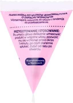 ISANA ,maska do włosów, jednominutowa, Kwiat Wiśni,lewa