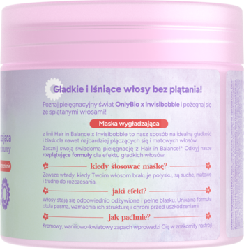 HAIR IN BALANCE BY ONLYBIO Invisibobble ,maska do włosów z efektem bouncy, wygładzająca,lewa