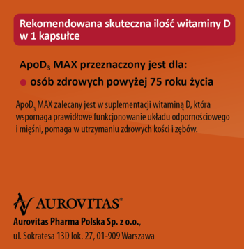 APOD3 Max ,kapsułki, witamina D3 4000 j.m., suplement diety,lewa