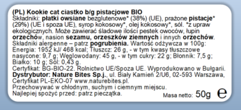 KOOKIE CAT ,ciastko pistacjowe, bezglutenowe,lewa