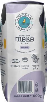MŁYN MAZURKI ,mąka żytnia, kraftowa, typ 720,lewa