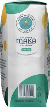 MŁYN MAZURKI ,mąka pszenna, chlebowa, typ 750,lewa