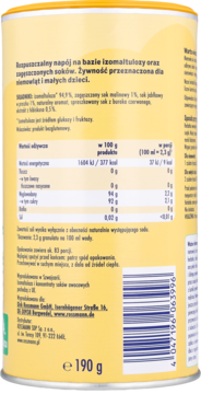 BABYDREAM ,herbatka rozpuszczalna, Jabłko-Malina z izomaltulozą, po 4. m-cu życia,lewa