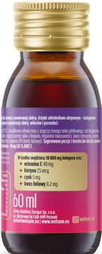 WELSOM Kolagen Shot ,napój typu shot, kolagen 10000mg,lewa