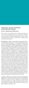 Mediheal Madecassoside Pore Repair Serum: szczegółowy skład i ostrzeżenia na etykiecie.