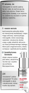 TOŁPA Liquid Needles Therapy Melatonin,serum do twarzy, regenerujące, z mikroigiełkami,lewa