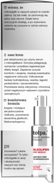 TOŁPA Liquid Needles Therapy Glicolipids,krem do twarzy, odżywczy, po mikroigiełkach,lewa