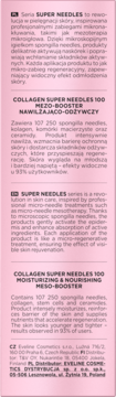 EVELINE COSMETICS Collagen Super Needles 100,mezo-booster do twarzy, nawilżająco-odżywczy,lewa