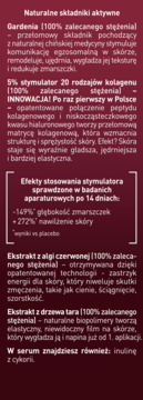 Tył opakowania UZDROVISCO COLLAGEN ELIXIR Serum z opisem działania Gardenii i stymulatora kolagenu.