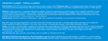 Tekst informacyjny Medicom Cream: regenerujący krem do ciała i twarzy, łagodzi podrażnienia, nawilża.