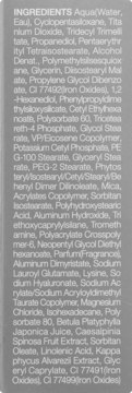 TIRTIR Mask Fit Aura Cushion 24N Latte, skład produktu, lista składników w języku angielskim na szarym tle.