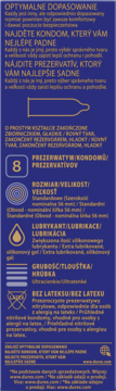 Opis Durex Perfect Feel: nielateksowe, ultracienkie prezerwatywy z lubrykantem, 8 sztuk, standardowy rozmiar.