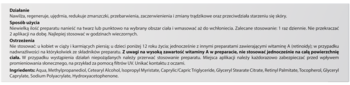 Screenshot z opisem produktu Retinobaza 17 000 w języku polskim, szczegóły kremu z retinolem 1%.
