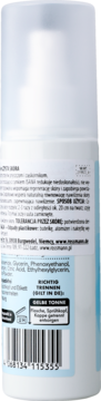 Tył białej butelki toniku Isana Anti-Pickel Zink Toner Spray, z polskim tekstem i kodem kreskowym.