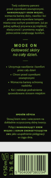 Tył opakowania Nawilżającego Kremu Miejskiego dla mężczyzn 50ml, z zielonym tekstem i kodem kreskowym.