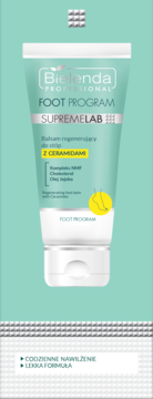 Bielenda Professional krem do stóp z ceramidami w miętowej tubce, widok z przodu. Napisy PL i ikonka stopy.