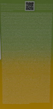 Purito Seoul Pure Vitamin C Serum, tył opakowania z kodem QR i białym tekstem informacyjnym na zielono-żółtym tle.