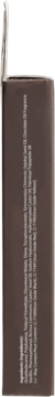 Widok boczny opakowania peptydowego tintu do ust Chocolate Brownie, brązowe tło z pionowym, rozmytym tekstem.
