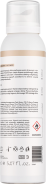 Tył białej butelki balsamu do ciała o zapachu drzewnym, z czytelną listą składników, ostrzeżeniem i 5.07 fl.oz.