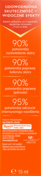 Etykieta kremu Perfecta Fenomen CTH z pomarańczowym tłem, prezentująca skuteczność i efekty, obj. 15 ml.