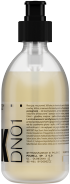 Szampon FLK Deep Nutrition, odżywiający włosy, butelka z pompką, widok tyłu z opisem i producentem.