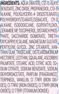 Tył Catrice Skin Like Tinted Moisturizer z listą składników na jasnoróżowym tle.