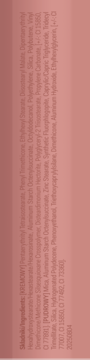 Tył opakowania Professional Duo Blush z drobną, pionowo ułożoną listą składników na różowo-brązowym tle.