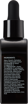 Coda Lab serum Eye Lifting, tył ciemnej butelki z kroplomierzem, widoczna lista składników.