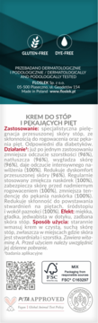 Tył biało-zielonego opakowania kremu do stóp na pękające pięty, z napisami o nawilżeniu i braku glutenu.
