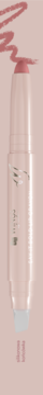 Różowo-brązowa kredka do ust Say It Bold Lip Crayon 02, matowa, widoczna pionowo na różowym tle, ze śladem koloru.