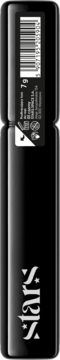 Sleek, czarny tusz do rzęs LASH UP LIFTING EFFECT Mascara. Tył opakowania z kodem kreskowym i logo Stars.