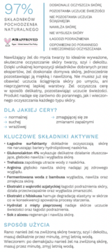 Etykieta nawilżającego żelu do mycia twarzy Slavia Cosmetics z 4% glukonolaktonem, składniki i użycie.