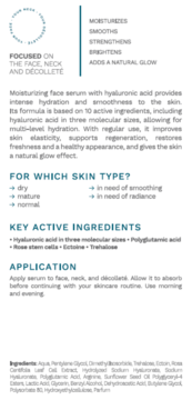 Informacje o serum nawilżającym Slavia Cosmetics: cechy, składniki aktywne i sposób użycia produktu.