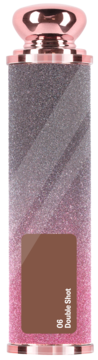 Lśniąca pomadka w sztyfcie 06 Double Shot w brokatowym etui, rose gold, gradient różu. Widok z przodu.