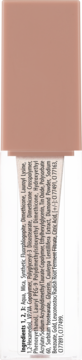 Tył NAM Soft Beam Multiuse Tint w przezroczystej butelce. Widoczna nieczytelna lista składników i beżowa nakrętka.
