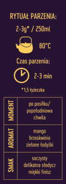 KUKICHA & MANGO PEACH Herbata łodyżkowa: instrukcja parzenia, aromat mango, brzoskwini, zielonych łodyżek i smak.