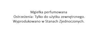 Etykieta mgiełki Sol de Janeiro: 'Mgiełka perfumowana', 'Tylko do użytku zewnętrznego', 'Wyprodukowano w USA'.