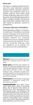 Tylna etykieta żelu do mycia twarzy z olejkiem babassu i silikonową szczoteczką, tekst w języku polskim.