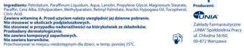 Tył opakowania Maści z witaminą A Univita z listą składników, ostrzeżeniami i danymi producenta UNIA.