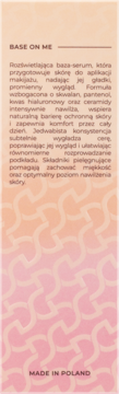 Tył opakowania Dessi Base On Me serum-bazy, z polskim opisem produktu i napisem Made in Poland.