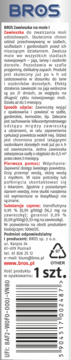Tył opakowania BROS Zawieszki na mole odzieżowe, z tekstem instrukcji, składem i kodem kreskowym.