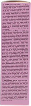 Domol Perfume & Style Orchidea Aloha, tył różowego opakowania z informacjami o produkcie w wielu językach.