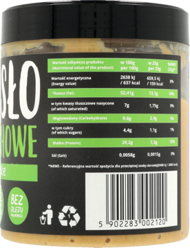 PLANTA FOOD TO GROW ,gładkie masło orzechowe,lewa