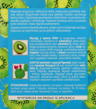BIELENDA ,2w1 maska + peeling z kiwi i kaktusem, cera mieszana i tłusta,lewa