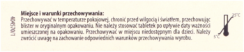Etykieta z polskimi instrukcjami przechowywania Zenella Med, w tym temp. 5-25°C i symbol termometru.
