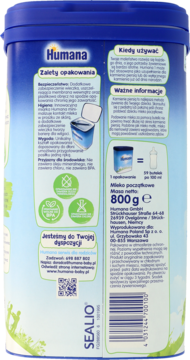 HUMANA ,mleko początkowe od urodzenia, 1,lewa
