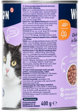 WINSTON Chunks in Sauce ,karma pełnoporcjowa mokra dla dorosłych kotów, z dziczyzną i drobiem,lewa