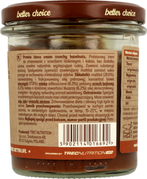 BETTER CHOICE ,czekoladowy krem proteinowy z orzechami,lewa