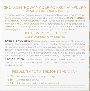 Informacje o Christian Laurent Botulin Revolution dermo krem-ampułce: skład, działanie, rezultaty i sposób użycia.