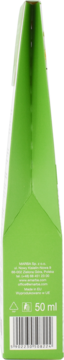 Boczny widok zielonego opakowania na patyczki zapachowe, z kodem kreskowym i oznaczeniem 50 ml.